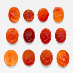 Collection of Carnelian Intaglios Depicting Classical Portraits - 4745400