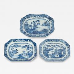 Collection of Chinese Export Blue White Platters - 3721020