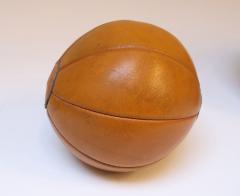 Collection of Five Vintage European Leather Medicine Balls - 3996635