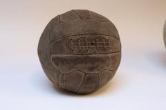 Collection of Five Vintage European Leather Medicine Balls - 3996641