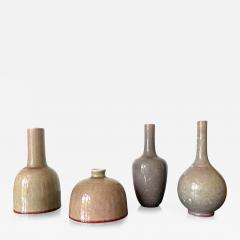 Collection of Four Chinese Ceramic Vases with Peachbloom Glaze - 3081882