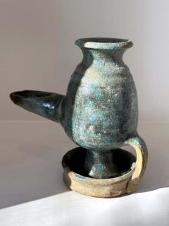 Collection of Four Middle Eastern Glazed Ceramic Oil Lamps - 4599251