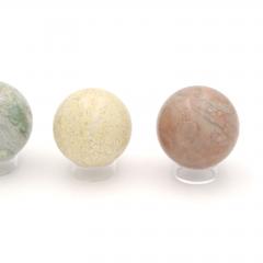 Collection of Four Specimen Polished Spheres in Various Stones circa 1950 - 3723854