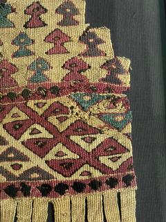 Collection of Three Framed Pre Columbian Textile Fragment Bird Motifs Chimu Peru - 2686534