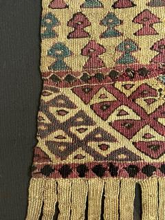 Collection of Three Framed Pre Columbian Textile Fragment Bird Motifs Chimu Peru - 2686536