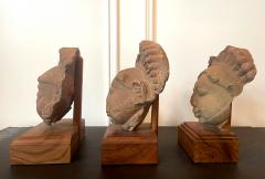 Collection of Three Indian Sandstone Carved Heads of Deities - 2338194