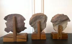 Collection of Three Indian Sandstone Carved Heads of Deities - 2338195