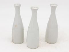 Collection of Three White Single Bud Vases French Early 21st C  - 3731443