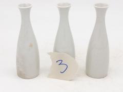 Collection of Three White Single Bud Vases French Early 21st C  - 3731448