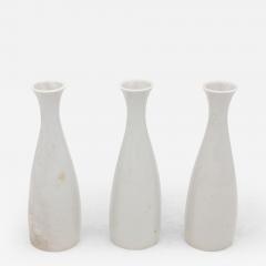 Collection of Three White Single Bud Vases French Early 21st C  - 3732985