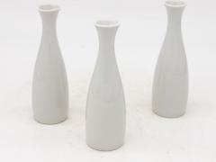 Collection of Three White Single Bud Vases French Early 21st C  - 3731480