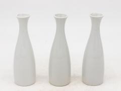 Collection of Three White Single Bud Vases French Early 21st C  - 3731481