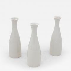 Collection of Three White Single Bud Vases French Early 21st C  - 3732986