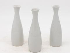 Collection of Three White Single Bud Vases French Early 21st C  - 3731488