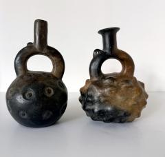 Collection of Two Pre Columbian Cupisnique Stirrup Ceramic Vessels Peru - 4289449