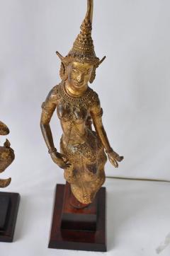Collection of Vintage Thai Figure Lamps - 364990