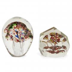 Collection of six glass multicoloured paperweights - 4239119
