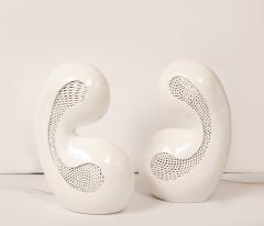 Colleen Carlson A Pair of Internally Lighted Ceramic Sculptures Titled Twins  - 3476092