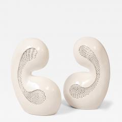 Colleen Carlson A Pair of Internally Lighted Ceramic Sculptures Titled Twins  - 3478443