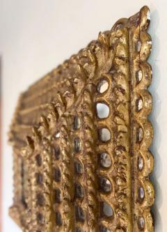 Colonial Baroque Large Square Sunburst Mirror in Hardwood Gold Leaf Peru 1925 - 3183328