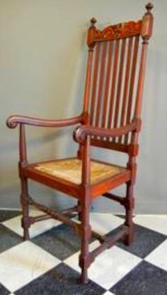 Colonial Revival Banister Back arm chair in walnut - 3938958