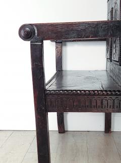 Colonial South American Carved Oak Small Bench circa 1840 - 2702956