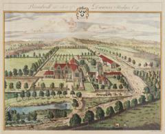 Color Print of an English Estate in a Wooden Frame - 4539153