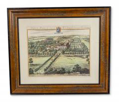 Color Print of an English Estate in a Wooden Frame - 4516643
