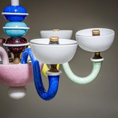 Colorful Glass Chandelier in the Style of Gio Ponti Italy Mid 20th Century - 4818888