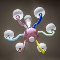 Colorful Glass Chandelier in the Style of Gio Ponti Italy Mid 20th Century - 4818891