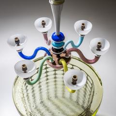 Colorful Glass Chandelier in the Style of Gio Ponti Italy Mid 20th Century - 4818899