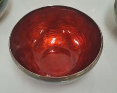 Colorful Handmade Eva Hidstr m Sterling Silver Enameled Bowl Set Finland 1970s - 4725907