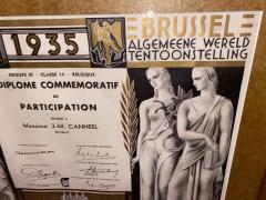 Commemorative Diploma for Belgian Artistic Art Deco Exposition - 1334079