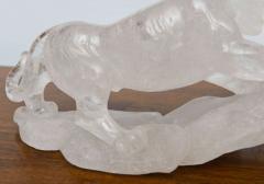Companion Pair of French Contemporary Rock Crystal Tiger Sculptures - 4197152