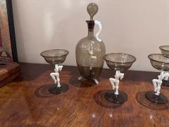 Complete Liqueur Set Original Decanter and 6 Matching Glasses - 3865748