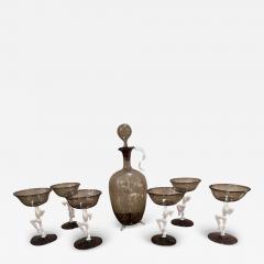 Complete Liqueur Set Original Decanter and 6 Matching Glasses - 3867038