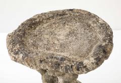 Composite Stone Faux Bois Birdbath with Squirrel Garden Ornament English 20th C - 4746445