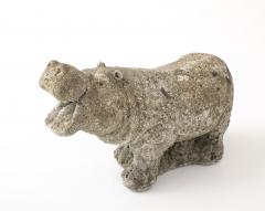 Composite Stone Hippopotamus Garden Ornament English 20th Century - 4746491