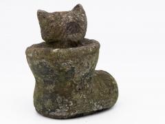 Composite Stone Kitten in Boot Garden Ornament English 20th Century - 4747615