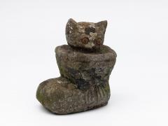 Composite Stone Kitten in Boot Garden Ornament English 20th Century - 4747621