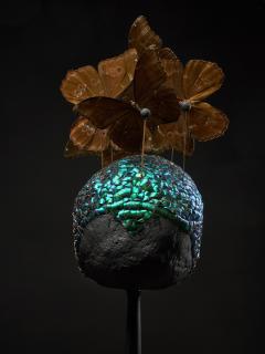 Composition of a Plaster Skull decorated with Butterflies - 1915000
