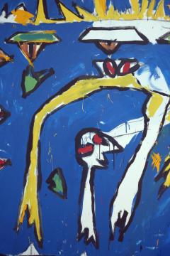 Composition set of four painted canvases 1970s - 4695752