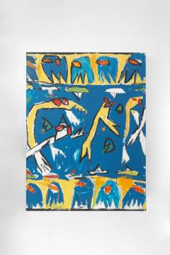 Composition set of four painted canvases 1970s - 4695754