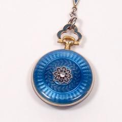 Concord Watch Co Diamond Enamel Pendant Watch 1915 - 1173005