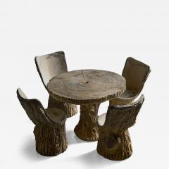 Concrete Tree Trunk Garden Set France 20th Century - 4159317