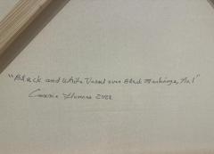 Connie Lloveras Abstract Black White Vessel Painting Over Markings Image 3 - 4451904