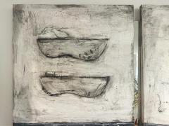 Connie Lloveras Abstract Black White Vessel Painting Over Markings Image 3 - 4451907