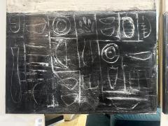 Connie Lloveras Abstract Black White Vessel Painting Over Markings Image 5 - 4451910