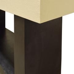 Console Table In Lacquered Linen with Black Granite Top 1970s - 1740489