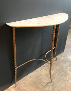 Console Table with Marble Top and Brass Legs Italy 1940s - 719278